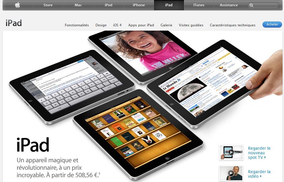 Augmentation du prix de l'iPad en France