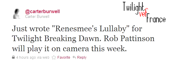 [OFFICIEL] Renesmee's Lullaby sera joué par Robert Pattinson