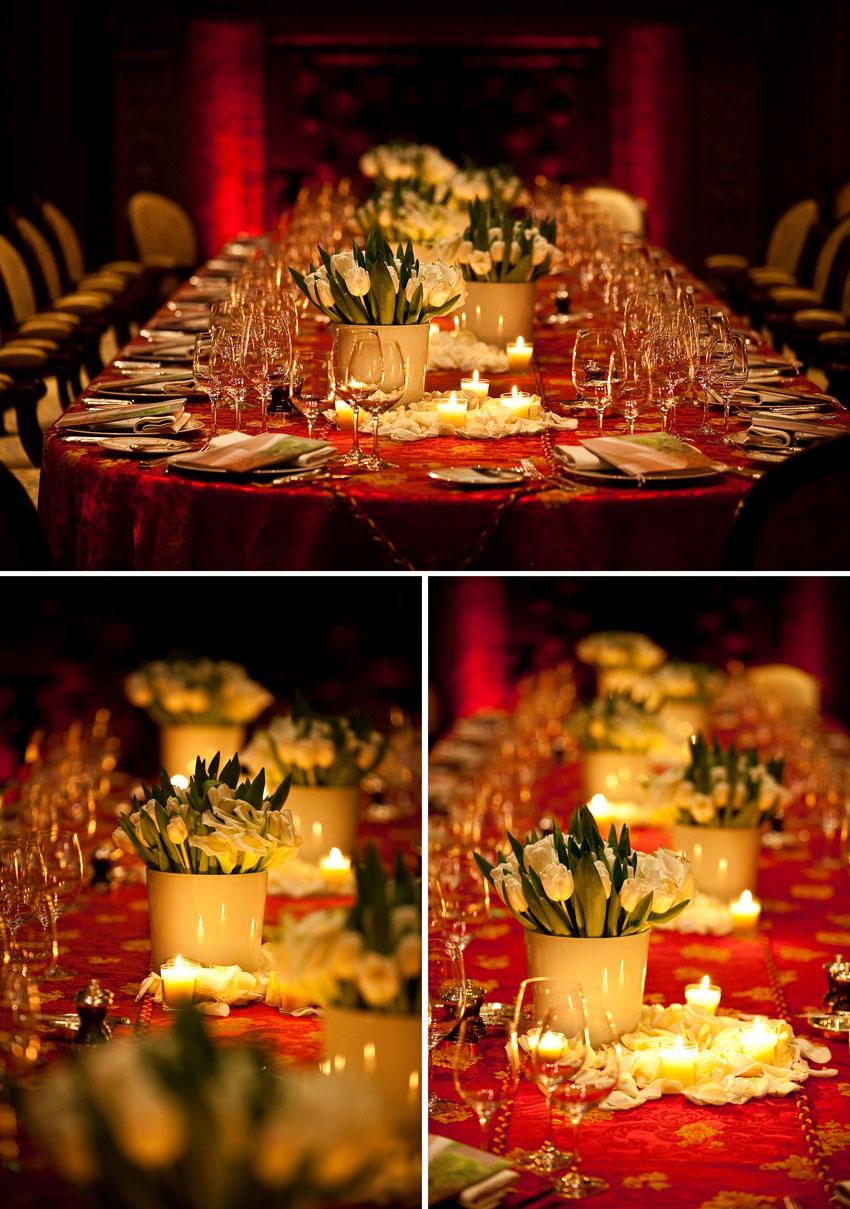 Décoration pour un soirée privée au Four Seasons George V à Paris le 28 janvier 2011
