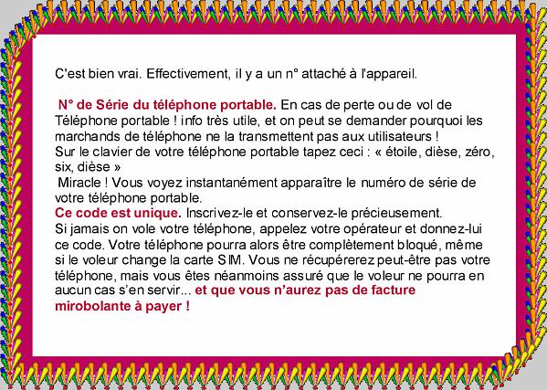 Votre Téléphone Portable N° de tél.portale