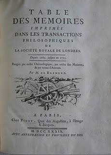 Bibliophilie et Sciences: transactsion philosphiques de la Société Royale de Londres