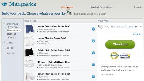 Manpacks: automatic refill of underwears