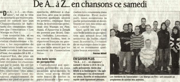 Revue de presse du 4 février au 9 février 2011 article du 4 bis février 2011