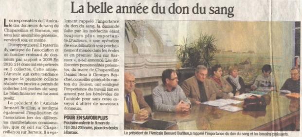 Revue de presse du 4 février au 9 février 2011 article du 7 février 2011
