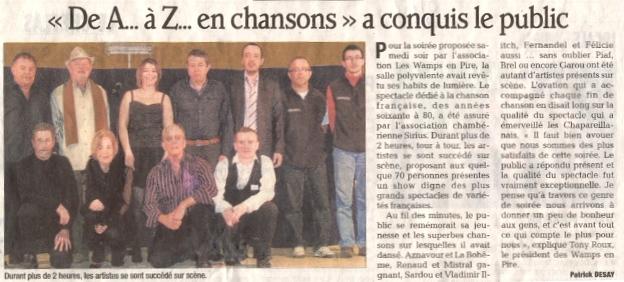 Revue de presse du 4 février au 9 février 2011 article du 8 février 2011