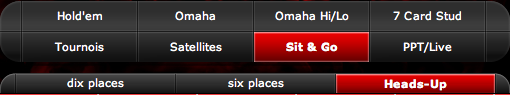. Du nouveau pour les Tournois Heads Up
