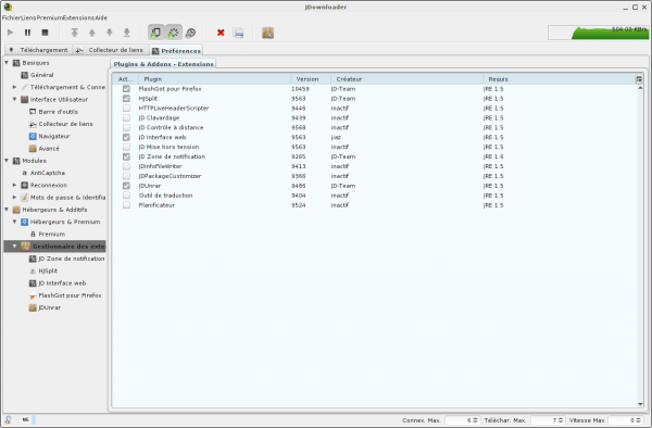 JDownloader, télécharger sur megaupload, rapidshare … etc