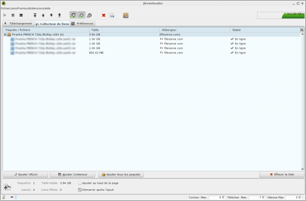 JDownloader, télécharger sur megaupload, rapidshare … etc