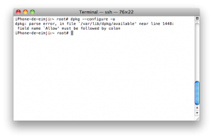 Réparer les erreurs de Cydia : /usr/bin/dpkg returned an error code (2)