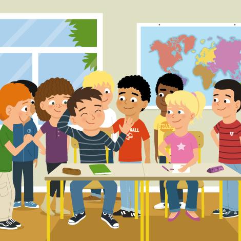 salle de classe - Illustration livre gastrostomie 
