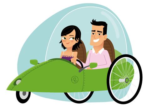 Couple dans une auto