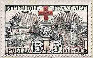 timbre Croix Rouge Yvert Tellier numéro 156 de 1918 Enrichissez votre culture générale grâce à la philatélie