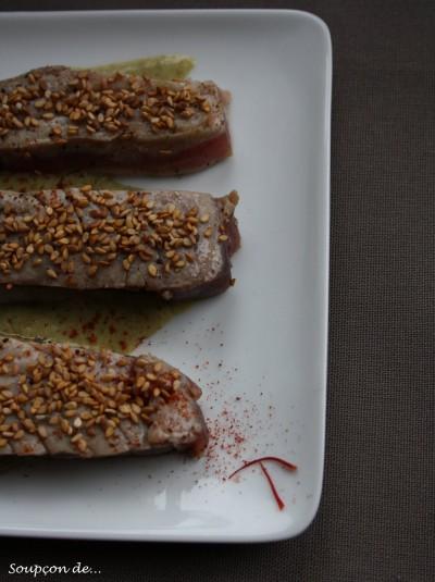 Thon mi-cuit façon sushi nori & purée safranée de céleri Thon mi-cuit & sushi nori - purée safranée de céleri R alternative.jpg
