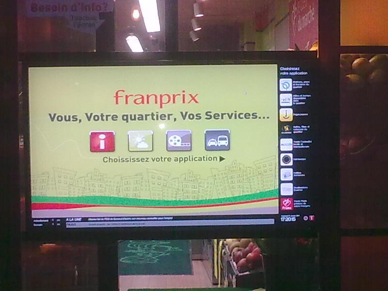 Franprix - écran géant tactile de services de proximité