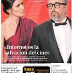 A côté de la ministre de la culture, Alex de la Iglesia propose à l'industrie du cinéma de vivre avec son temps et de laisser Internet lui porter secours, ABC, 12 février 2011.
