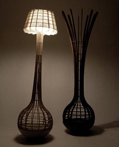 rolypoly lampe design bois