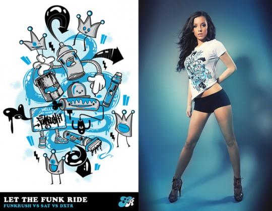 dxtrsat_funkrush_final Tee-Shirt haut en couleur – DXTR