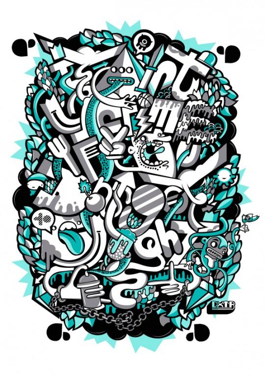 DXTR_42 Tee-Shirt haut en couleur – DXTR