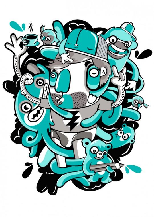 DXTR_38 Tee-Shirt haut en couleur – DXTR