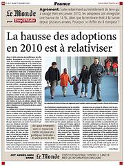Le référencement, l’ennemi du visiteur Le Monde - Article: La hausse des adoptions en 2010 est à relativiser