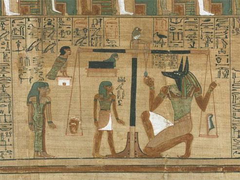 Au British Museum, le grand voyage des momies Le Jugement des morts en présence d'Osiris, de Thèbes, en Égypte, 19e dynastie, vers 1275 avant J.-C. (The Trustees of the British Museum)