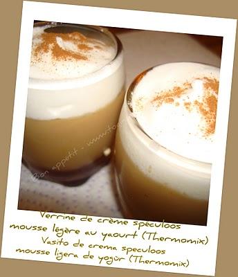 Verrine crème spéculoos, mousse légère au yaourt (Thermomix) - Vasito de crema speculoos, mousse ligera de yogùr (Thermomix)