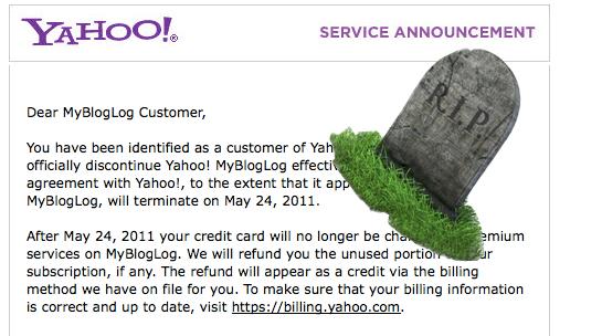 mybloglog rip MyBlogLog ferme le 24 mai prochain [RIP]