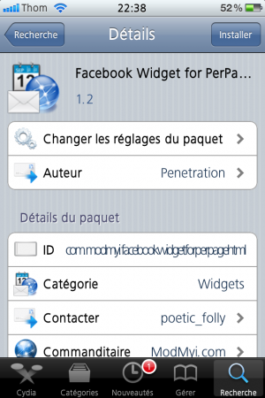 Facebook Widget for : PerPageHTML