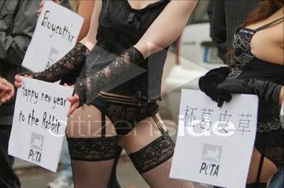 Manifestantes sexy au défilé du nouvel an chinois
