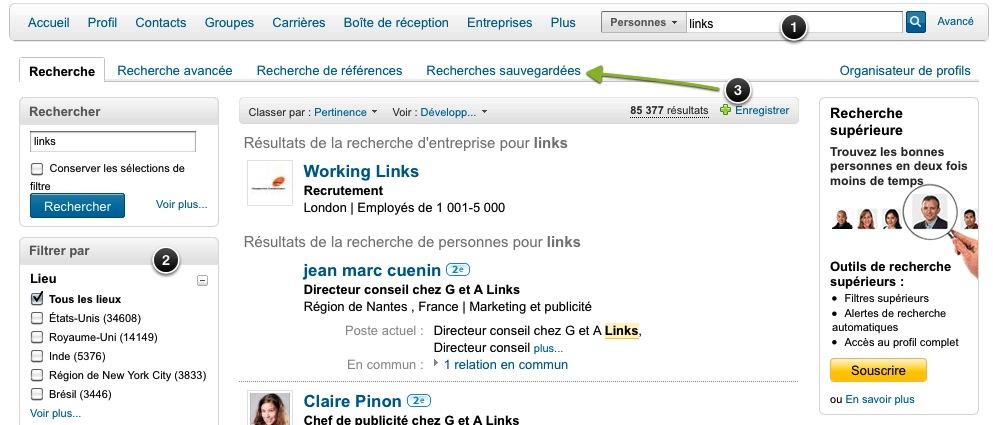 LinkedIn veille alertes