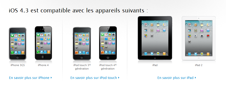 L’iOS 4.3 : Pas disponible pour tous… L’iOS 4.3 : Pas disponible pour tous…