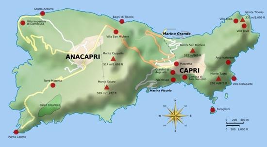 La maison du jeudi - Villa Malaparte - Curzio Malaparte & Adalberto Libera - carte de Capri