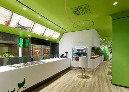 Decoration interieure Fast-food Wienerwald concept design espace Ippolito Fleitz - 03 Wienerwald: des fast-food “green” et “zen”