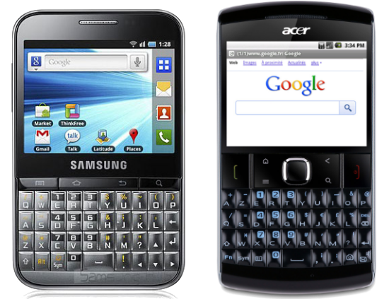 samsung-galaxy-pro-acer-betouch-e210 Les appareils pro et compact sous Android arrivent sur le marché