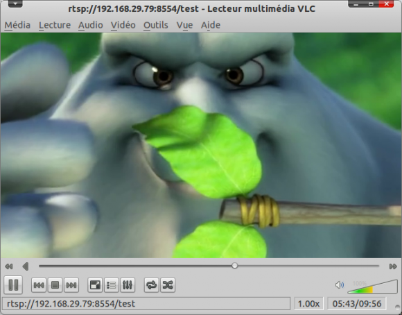 VLC bbb Un serveur RTSP basé sur GStreamer