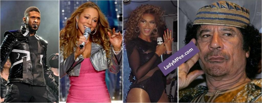 Beyoncé, Mariah Carey et Usher reversent l’argent de Kadhafi.