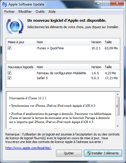 itunes 10.2.1 iTunes se met à jour en version 10.2.1