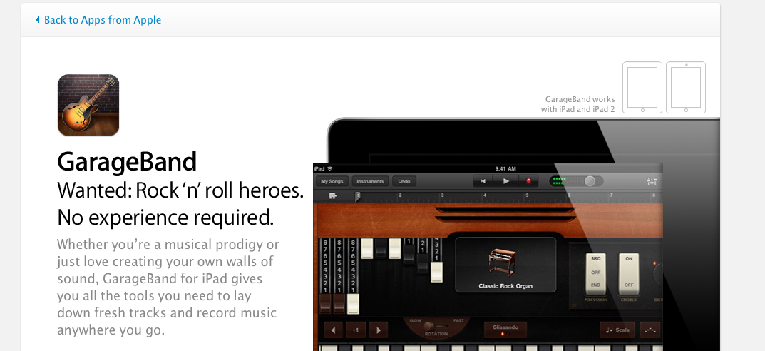 Capture d’écran 2011-03-09 à 21.04.18 Garageband fonctionnera sur l’iPad 1
