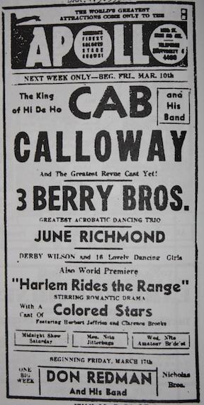 Vendredi 10 mars 1939 : June Richmond chante avec Cab Calloway à l'Apollo !