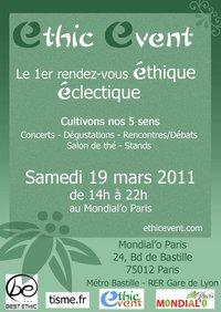 Ethic Event au Mondial’O : le 19 Mars 2011 à Paris Bastille