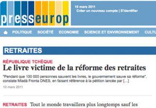 Plus d'informations sur la réforme des retraites dans l'UE sur le site de presseurop.eu