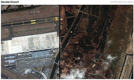 Des photos aériennes prises sur le Japon : avant et après le tsunami