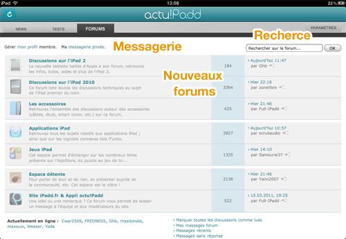 forum_update iPadd.fr, actu!Padd : le forum évolue