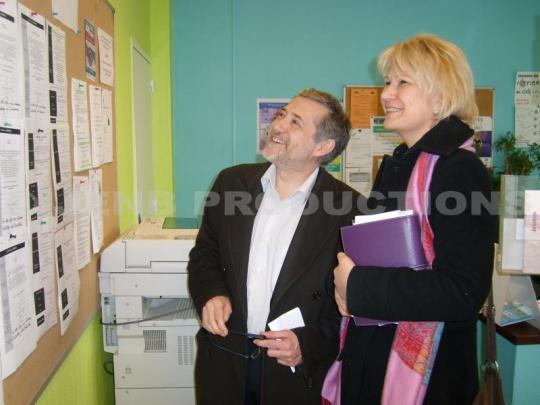 Laurent Rivoire (Maire de noisy-le-Sec) et Elisabeth Lefeuvre (Adjointe au maire) - Noisy-le-Sec, Maison de l'emploi le 11 mars 2011|© E. Nicolau / JENB Productions La municipalité renforce ses missions en faveur de l'emploi