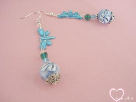 jour j Boucle d’oreille perle polymere et verre