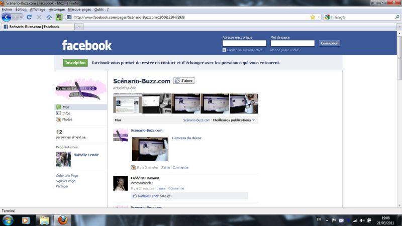 FBSB Une page Facebook pour Scénario-Buzz