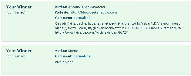 gagnant-lafraise Concours LaFraise – 3 Teeshirts à Gagner !