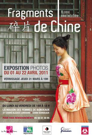 Exposition photo - Fragments de Chine de Elodie Barthélémy à la Maison des Femmes Affiche_Expo