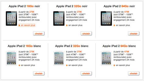 iPad 2 3G disponible chez SFR et Orange.