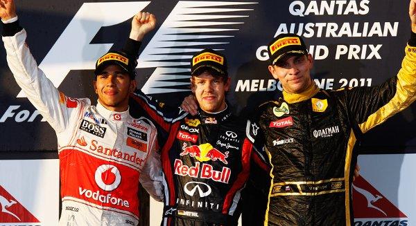 Le premier podium de la saison de formule 1 2011, le premier podium pour Petrov